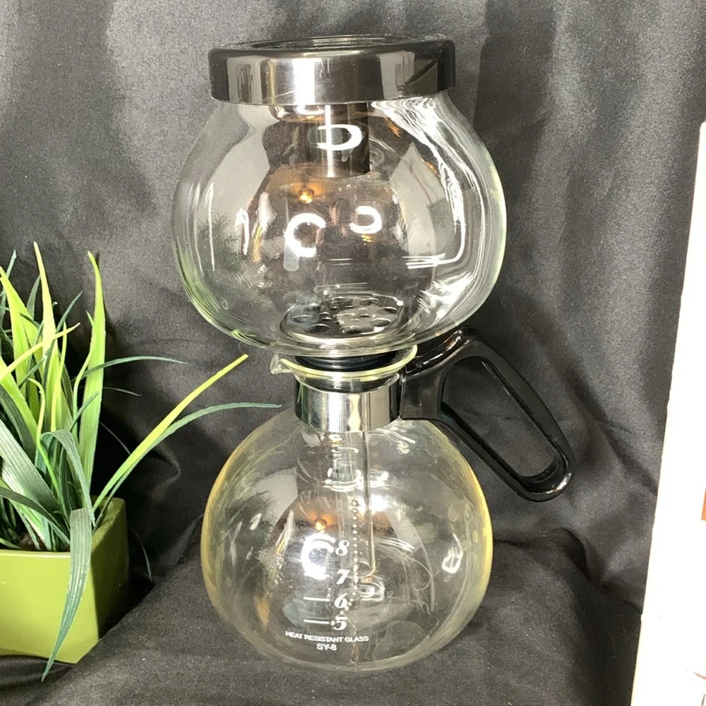 YAMA 8 cup glass vacuum brew stovetop siphon coffee maker made in Taiwan - Picture 4 of 9